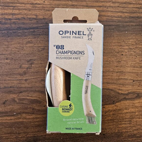 New! Opinel Mushroom Knife with Brush - Picture 4 of 6